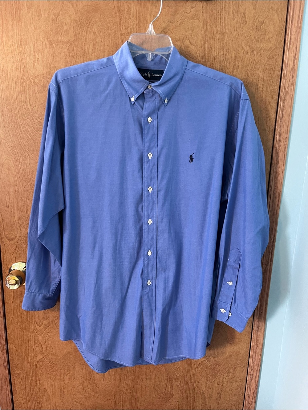 Ralph Lauren Yarmouth Men’s Periwinkle Button-Down Shirt Size 16 32/33 EUC